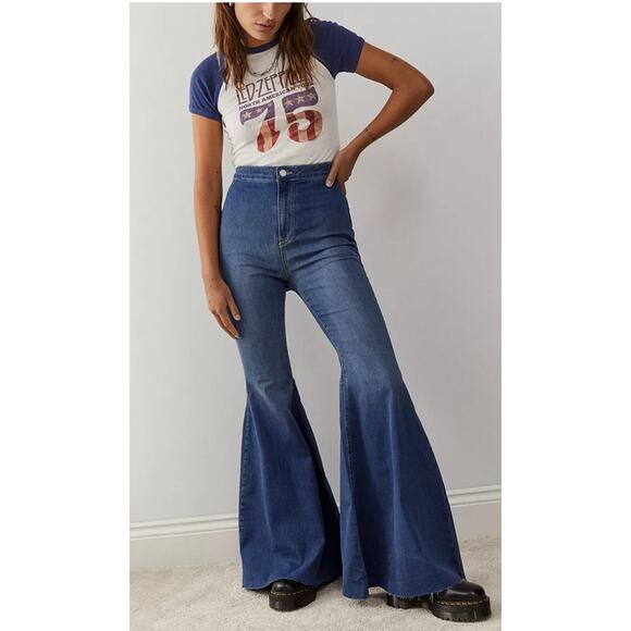 Free People Denim - Free People Blue Flare Jeans